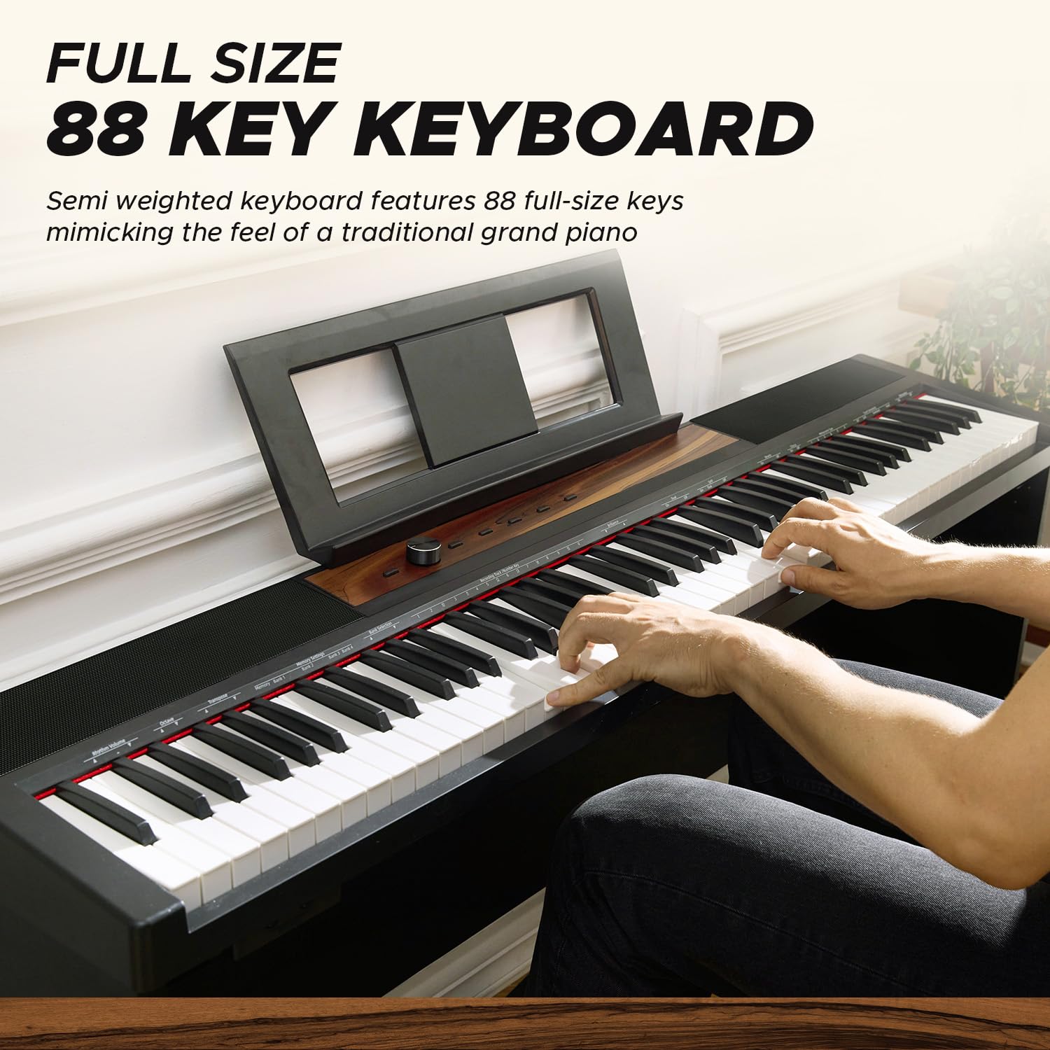 Starfavor 88-Key Digital Piano Keyboard with Velocity-Sensitive Keys, Full-Size Semi-Weighted Action, Dual 25W Speakers & 3-Pedal System - MIDI Compatible for Recording & Home Studio Use - Perfect for Beginners, Professionals & Music Enthusiasts