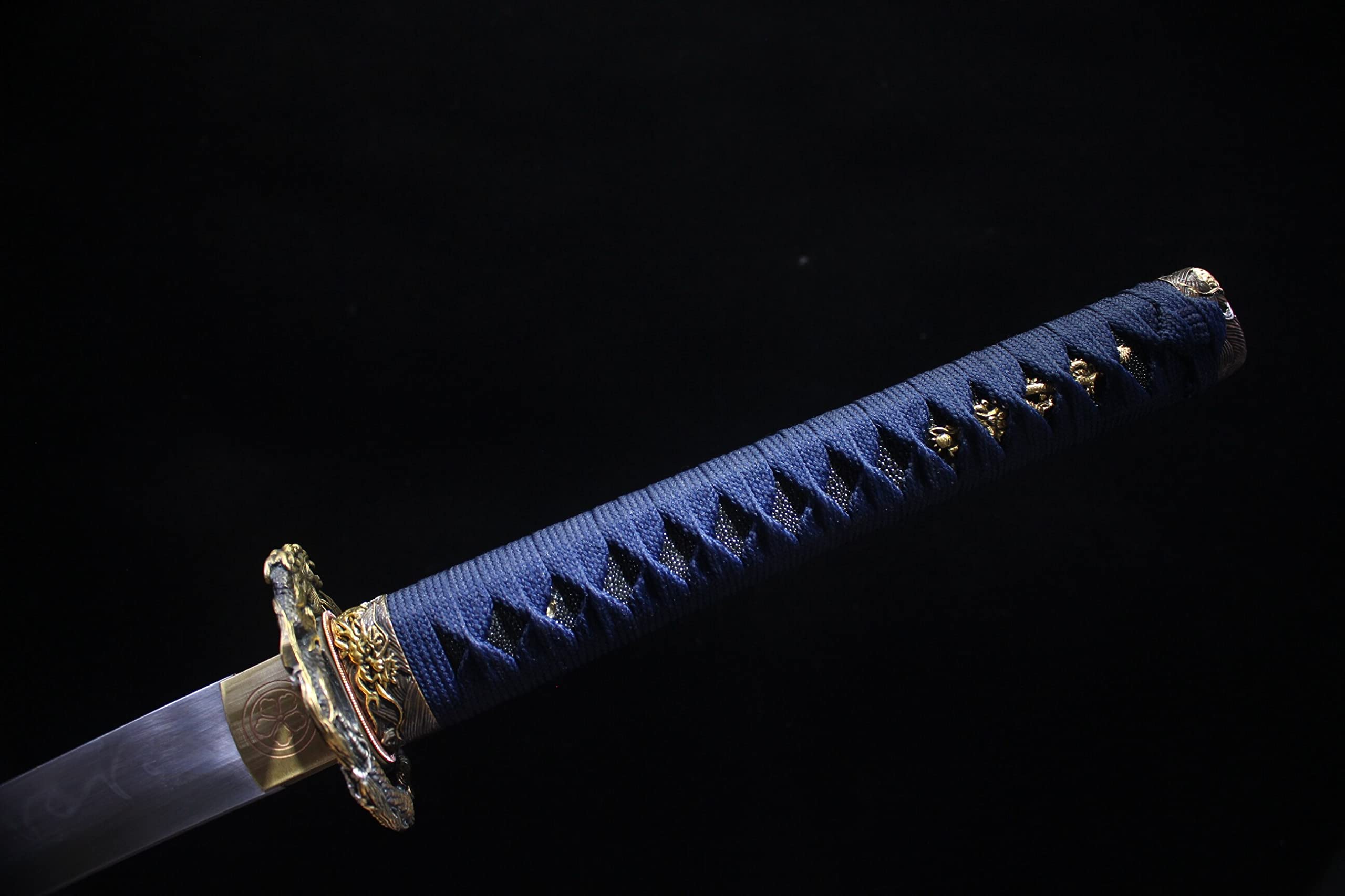 Authentic Japanese Katana Sword - Handmade Clay Tempered Full Tang with Real Hamon - 41 Inch Functional Samurai Sword for Martial Arts, Cosplay & Collectors - Model 210926-07