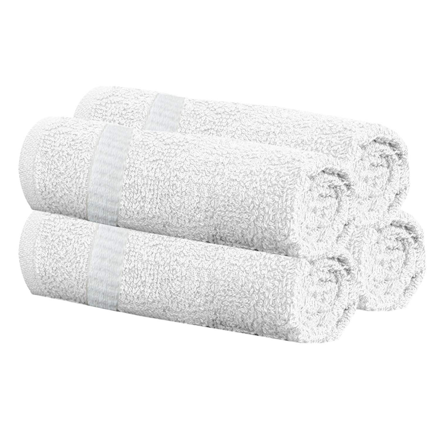 Kuber Industries 4-Piece Cotton Face Towel Set - 400 GSM, 14x21 Inches, Soft & Absorbent, White (CTKTC8603) - Perfect for Spa, Gym, Travel & Daily Skincare Routine