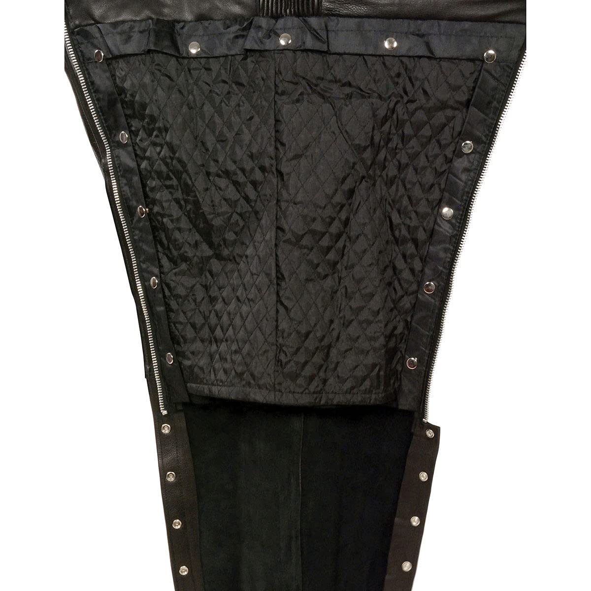 Milwaukee ML1191 Premium Black Leather Motorcycle Chaps for Men - Thermal Lined Snap-Out Design | Riding Gear for Cold Weather & Long Distance Trips