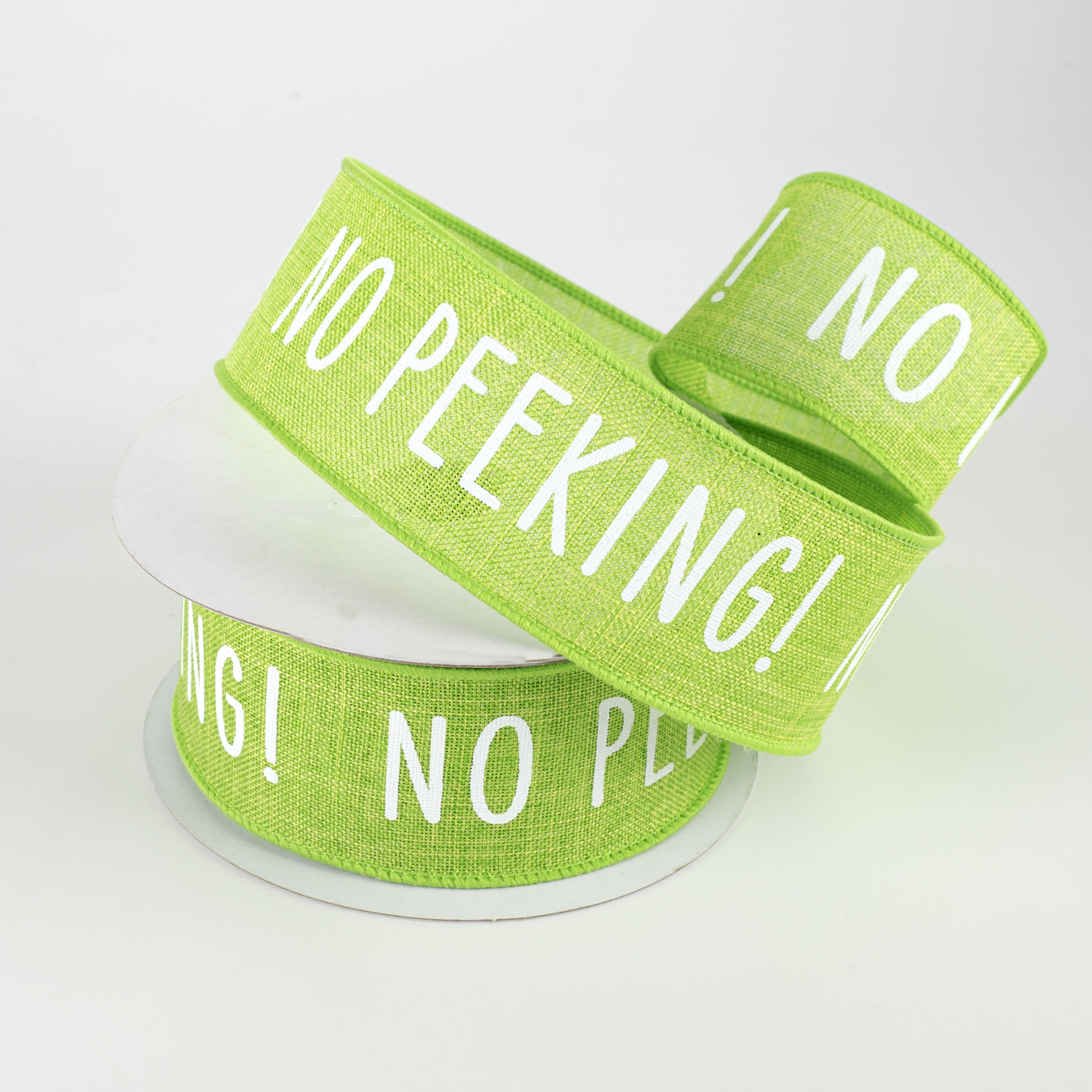 1.5 Inch No Peeking Ribbon - Lime Green Gift Wrapping Ribbon (10 Yards) for Birthday Presents, Christmas Decorations & Party Favors