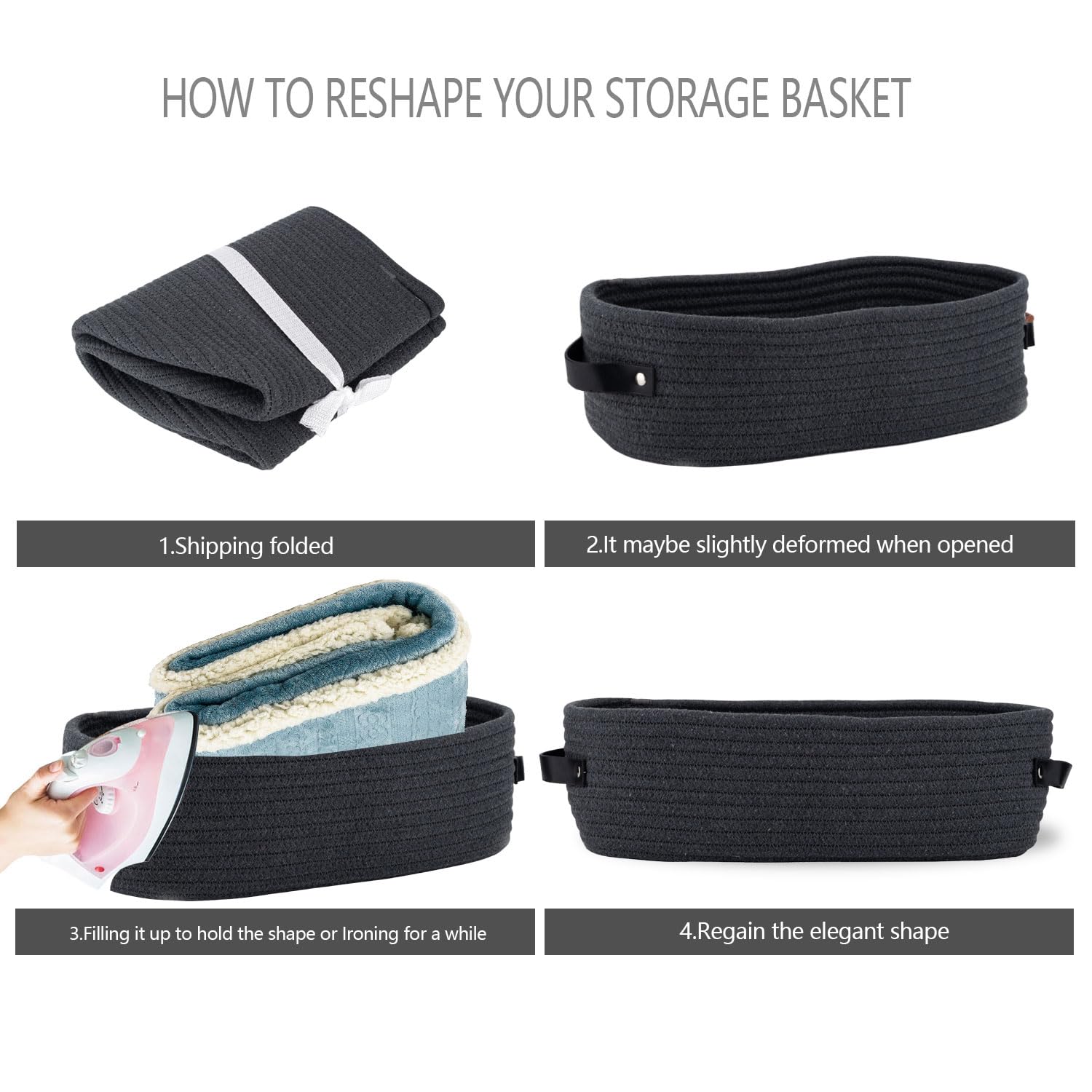 Stylish Cotton Rope Bathroom Basket - Toilet Paper Holder with Handle, Home Decor Organizer (13