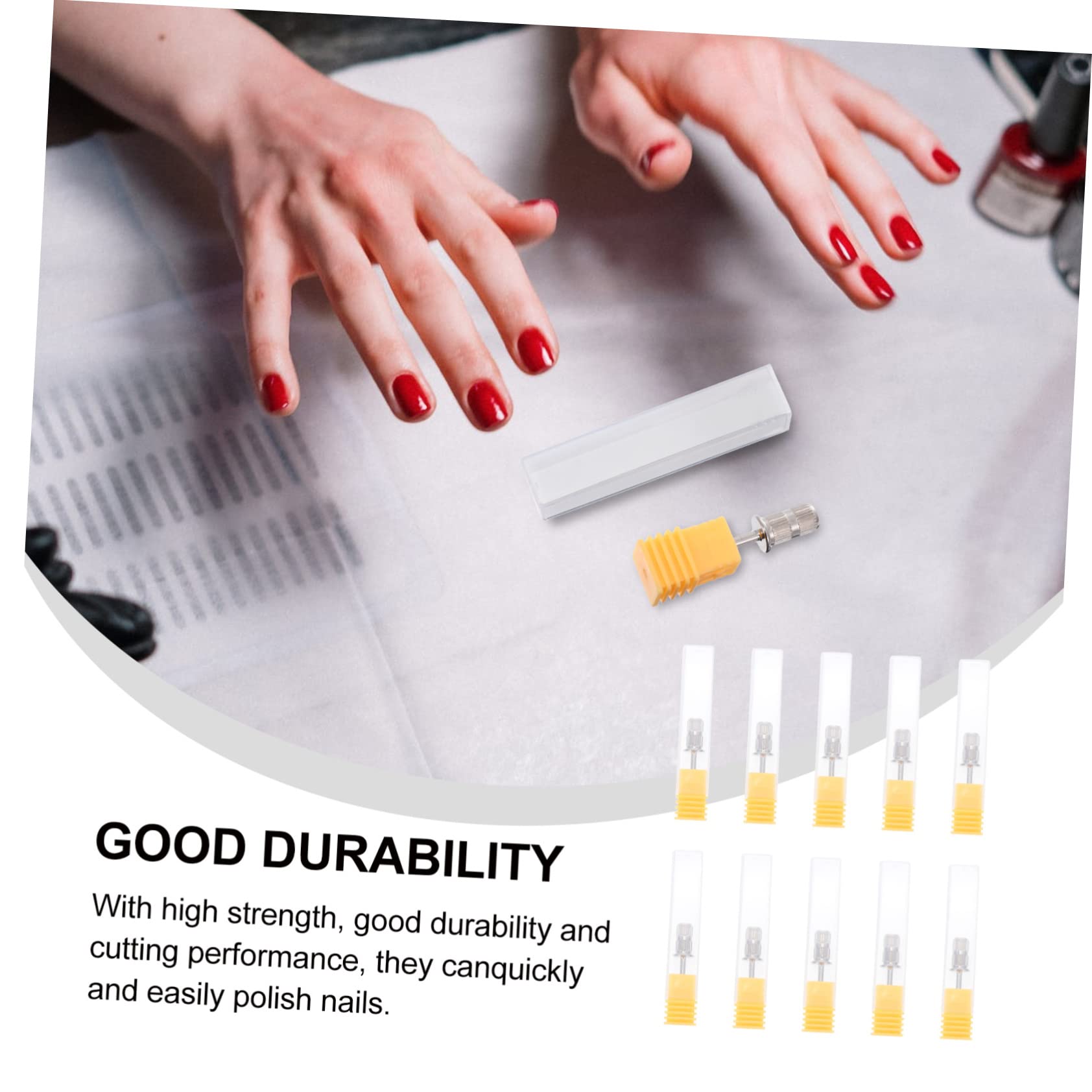 FOMIYES 10pcs Nail Polisher Sanding Bands - Professional Nail Buffer Kit for Manicure & Pedicure, Metal Nail File Bits for Electric Nail Drill, Portable & Durable Nail Care Accessories - Perfect for Home Salon & Professional Nail Art