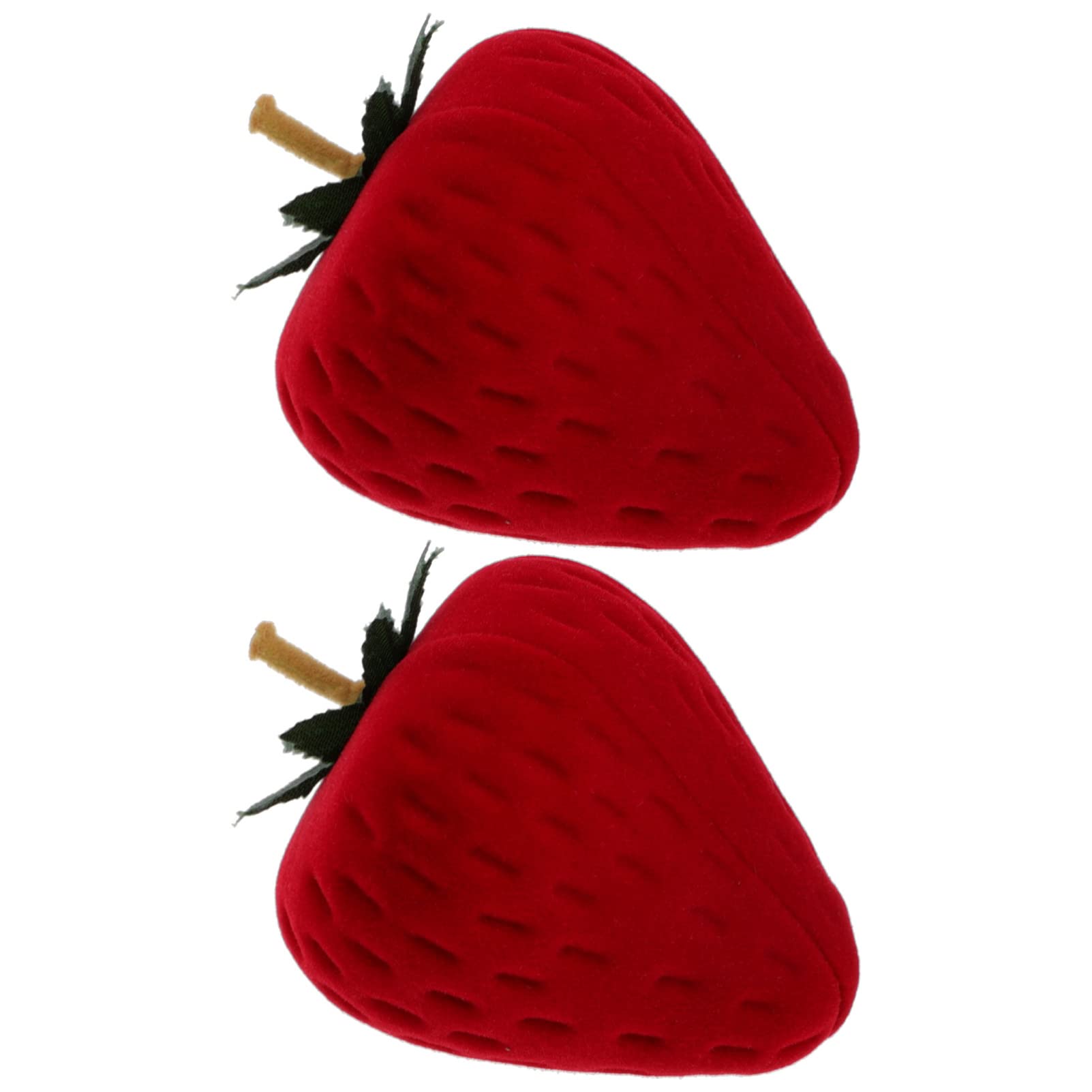 2Pcs Strawberry Jewelry Box - Elegant Trinket Box for Rings & Earrings | Perfect Jewelry Gift Case for Wedding, Engagement, Birthday & Anniversary | Great for Jewelry Storage, Display & Gift Giving