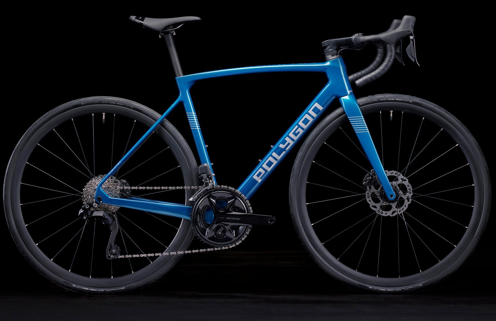 Polygon Strattos S7X 105 Di2 Carbon Road Bike - Lightweight Carbon Frame, Shimano 105 Di2 Groupset - Perfect for Racing, Endurance Riding & Long-Distance Cycling