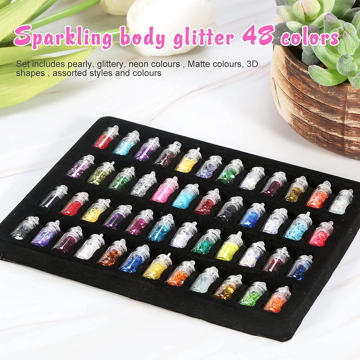 D.B.Z.® Professional Nail Art Kit with 100 Nails, Glitter, 5 Nail Tapes, Stamping Plate & Scraper - Complete DIY Manicure Set for Beginners & Experts - Perfect for Home Salon, Parties & Gift Giving