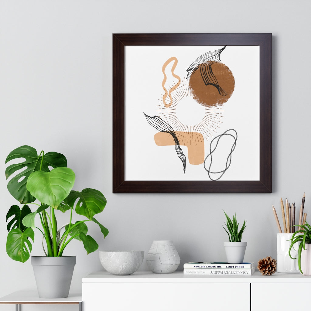 Modern Abstract Framed Vertical Wall Art Poster - Home & Office Decor for Living Room, Bedroom, Study