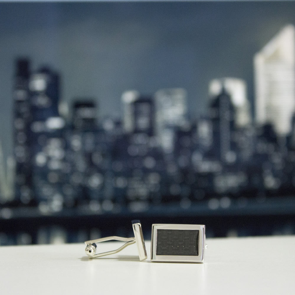 Premium Carbon Fiber Cufflinks for Men - Elegant Dress Shirt Accessories for Weddings, Business & Formal Events