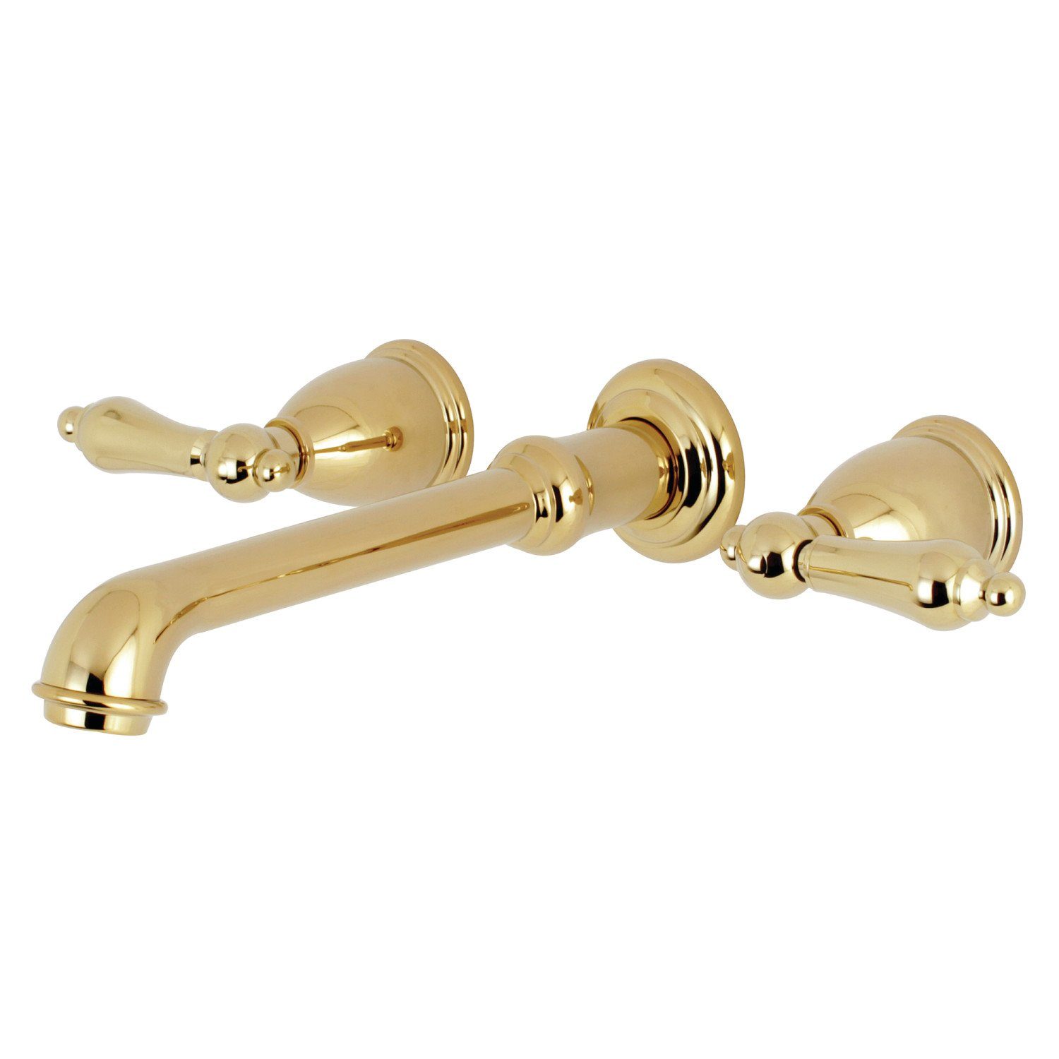 English Country Style Two-Handle 3-Hole Wall Mount Roman Tub Faucet - Vintage Bathroom Fixture for Clawfoot & Freestanding Bathtubs