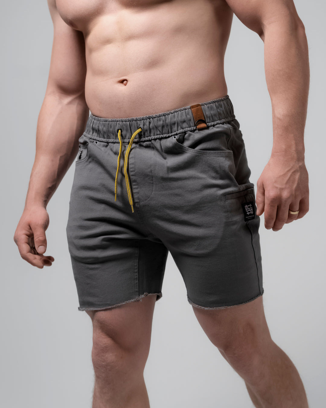 Premium GOAT SHORTS for Men - Comfortable Athletic Shorts in Grey - Perfect for Running, Gym Workouts & Casual Wear