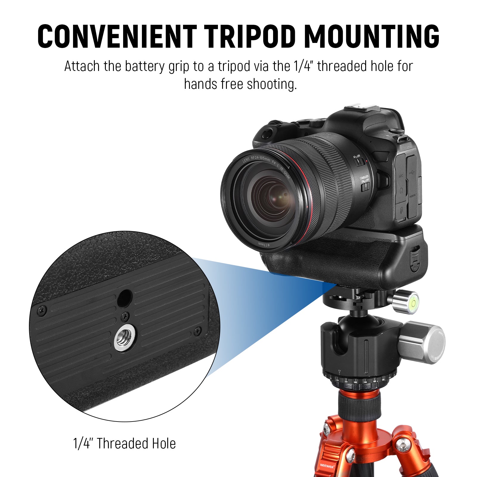 NEEWER BG R10 Replacement Battery Grip for Canon EOS R5 R5C R6 R6 Mark II with Remote Control - Compatible with Canon Cameras - Perfect for Photography, Videography & Travel Shooting