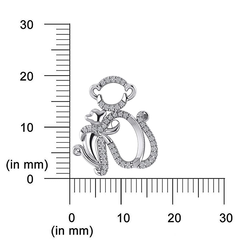 0.14 CTW 14K/10K Gold & 925 Sterling Silver Monkey Pendant Necklace - Elegant Mother's Love Jewelry Gift for Women - Perfect for Mother's Day, Christmas, Birthday & Anniversary Celebrations