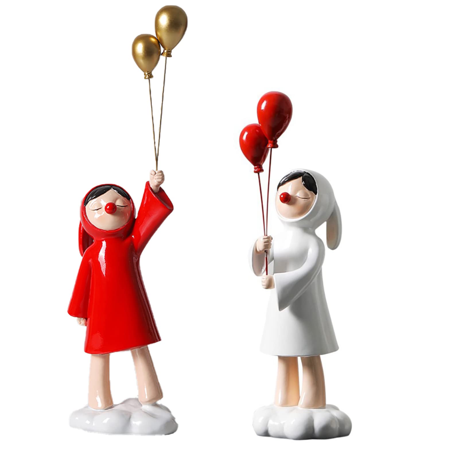 2PCS Banksy Balloon Girl Statue - Luxurious Resin Art Sculpture for Home Decor, Modern Wall Art & Gift Idea | Perfect for Living Room, Bedroom, Office Decoration