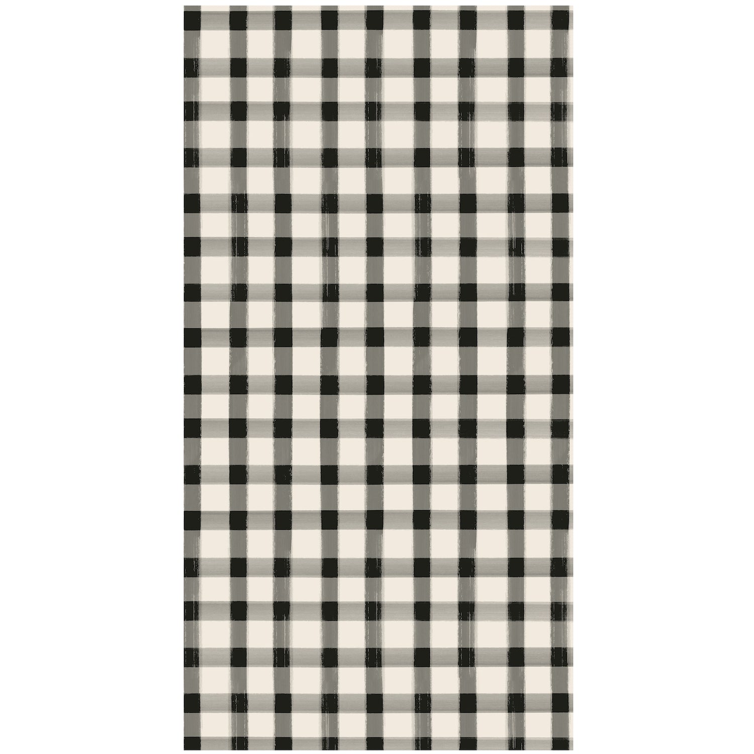 Premium Black Painted Check Guest Napkins - 12 Pack Cotton Linen Cocktail Napkins for Parties, Weddings & Dinner Table Decor