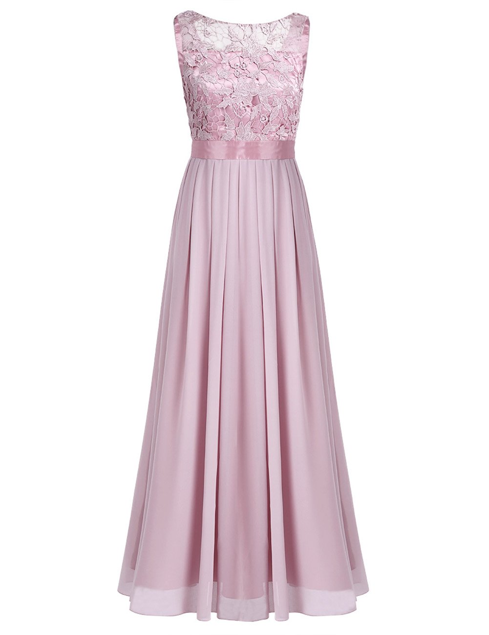 Elegant Floral Lace Crochet Wedding Dress for Women - A-Line Maxi Bridesmaid Gown for Formal Occasions, Beach Weddings & Evening Parties