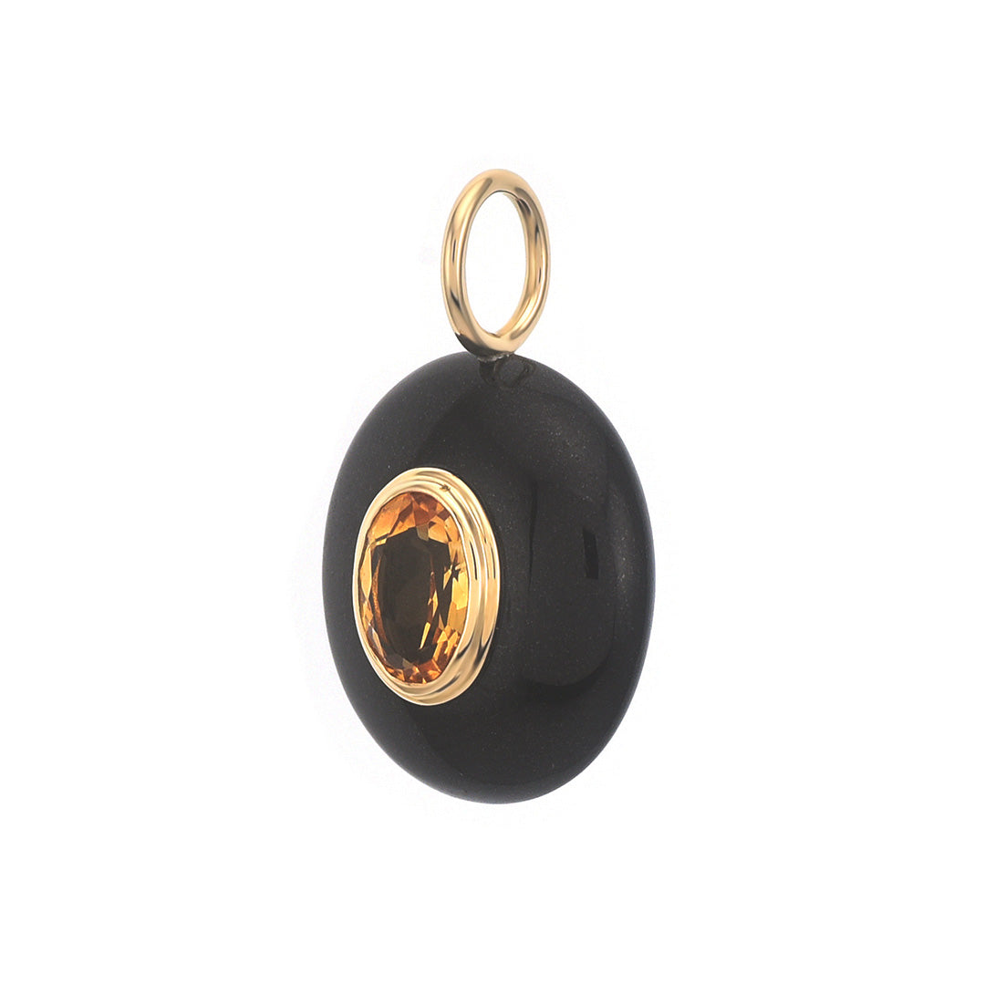 Black Jade & Citrine Pendant Necklace - Natural Gemstone Jewelry for Women - Perfect for Spiritual Healing, Meditation & Everyday Elegance