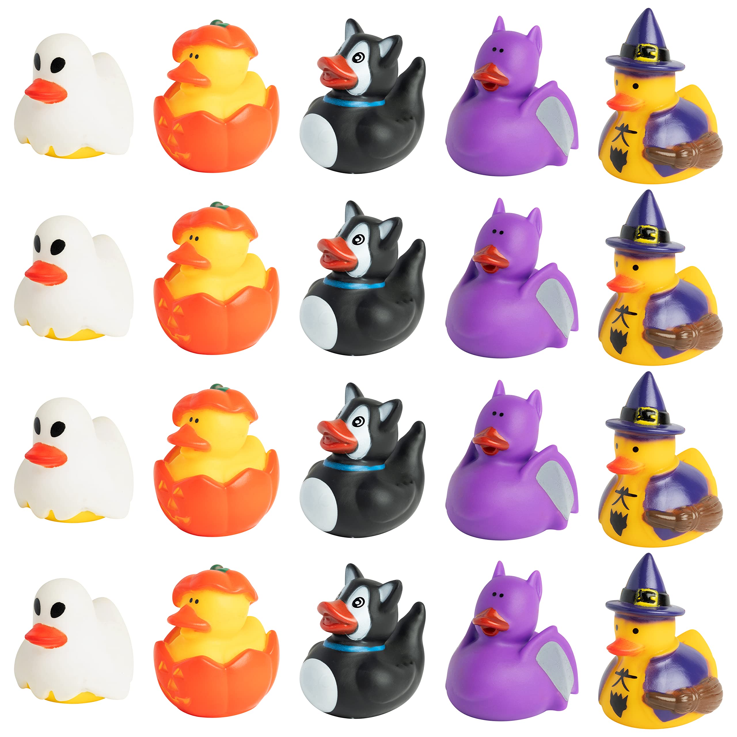 20PCS Halloween Rubber Ducks - Pumpkin Shaped Bath Toys for Kids, Baby Showers & Party Favors - Funny Floating Decorations for Halloween Parties, Bathtime & Pool Games