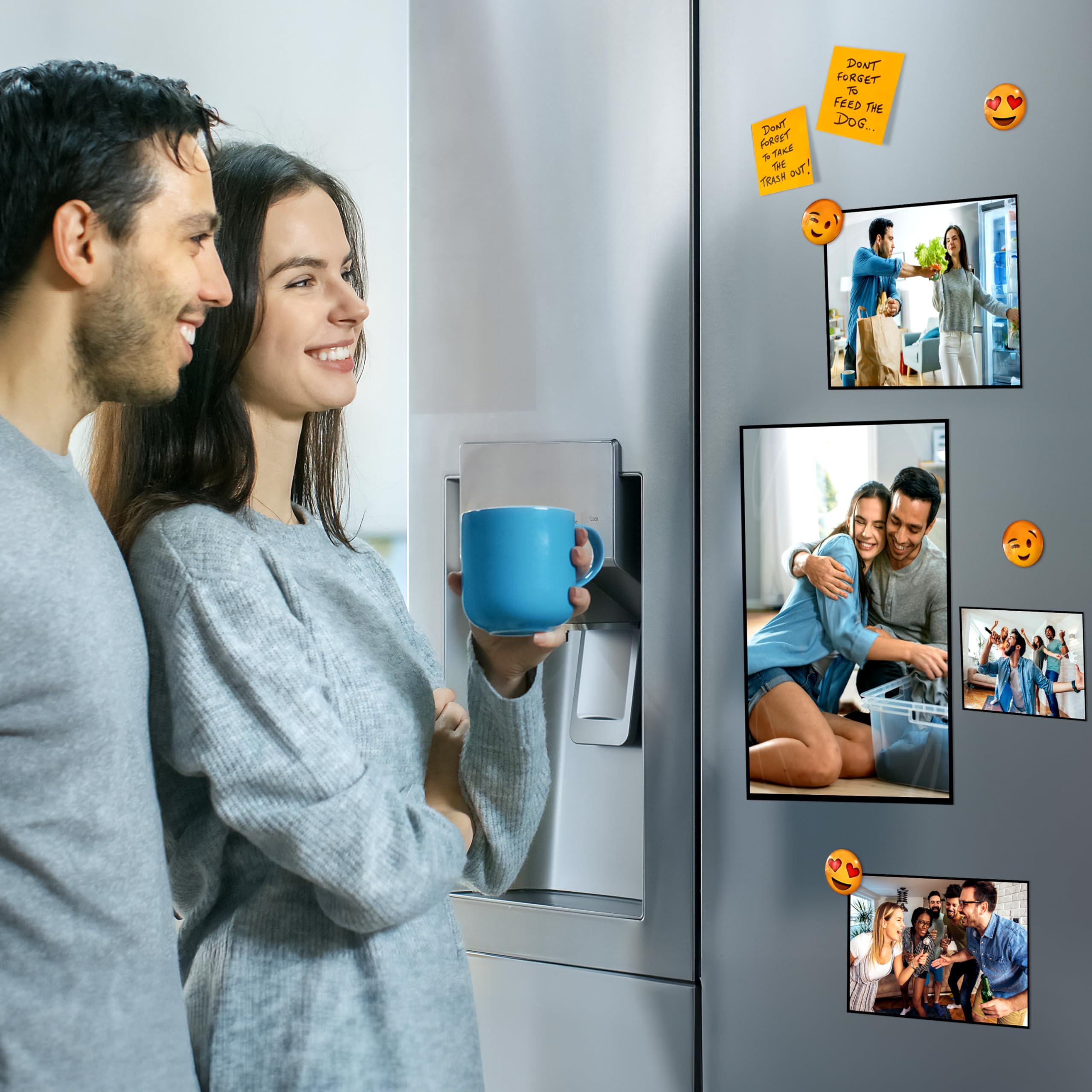 JUZARI 10 Pack 5x7 Magnetic Photo Frames for Refrigerator - Strong Hold Fridge Picture Frames - Waterproof Magnetic Photo Sleeves - Durable Magnetic Photo Pockets - Versatile Magnetic Picture Holders - Perfect for Lockers, Offices & Home Decor
