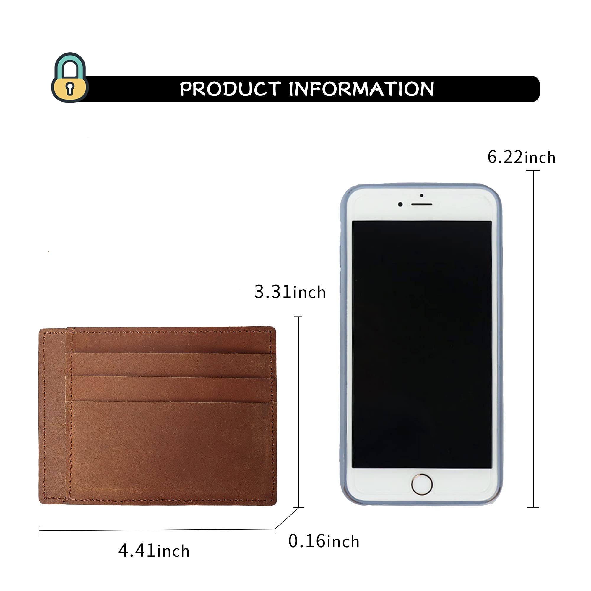 Slim Leather Credit Card Wallet for Men - RFID Blocking Minimalist Card Holder - Perfect for Travel, Business & Everyday Use
