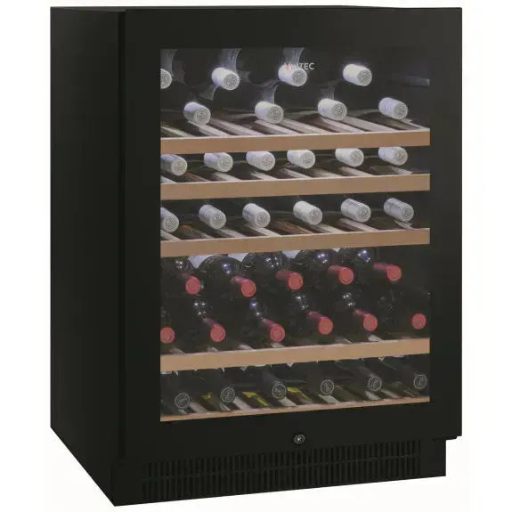 Vintec 50 Bottle Single Zone Wine Cooler Refrigerator - Black | Premium Wine Storage for Home, Restaurant, or Bar Use