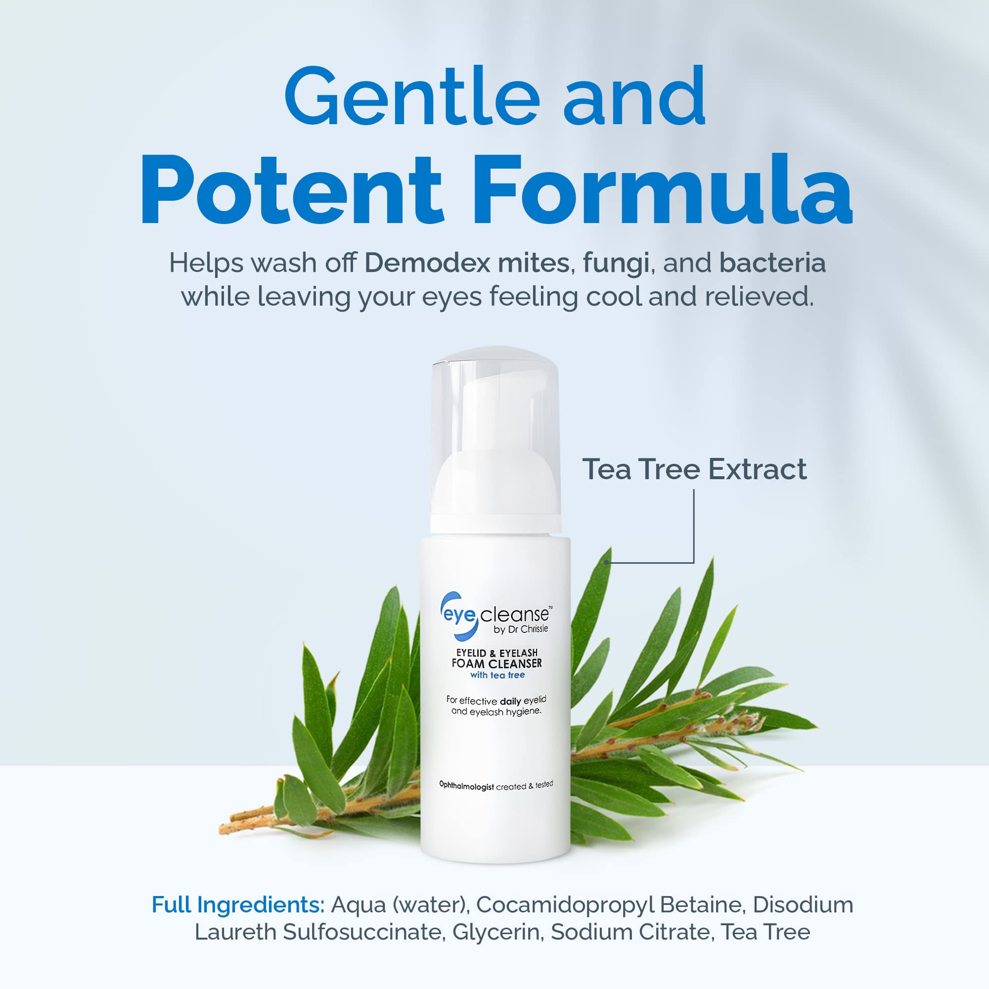 All-in-One Eyelid & Eyelash Cleanser for Extensions | Tea Tree Oil Formula | 100ml | Soothes Tired Eyes | Essential Lash Extension Kit | Perfect for Daily Eye Care & Makeup Removal