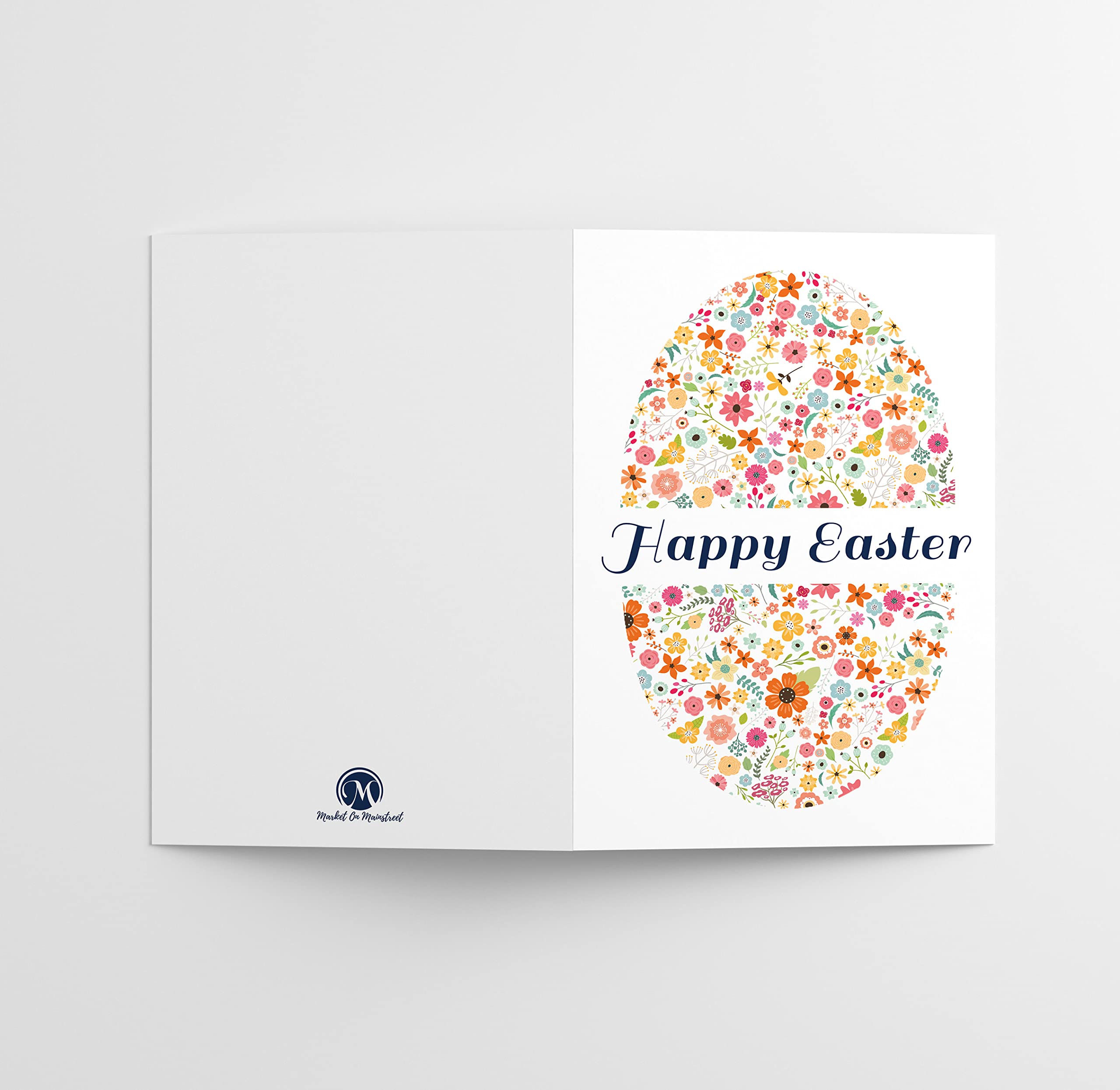 Easter Greeting Cards with White Envelopes - 25 Count Floral Easter Egg Design - Perfect for Easter Celebrations, Spring Parties & Gift Giving