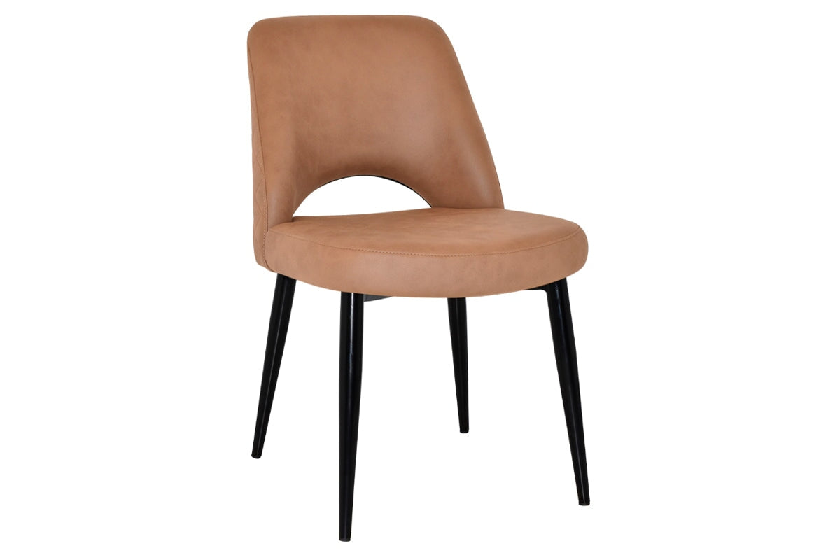 EZ Hospitality Cairo Indoor Armless Chair with Metal Base - Black 4-Leg Design for Office, Dining Room, or Waiting Area