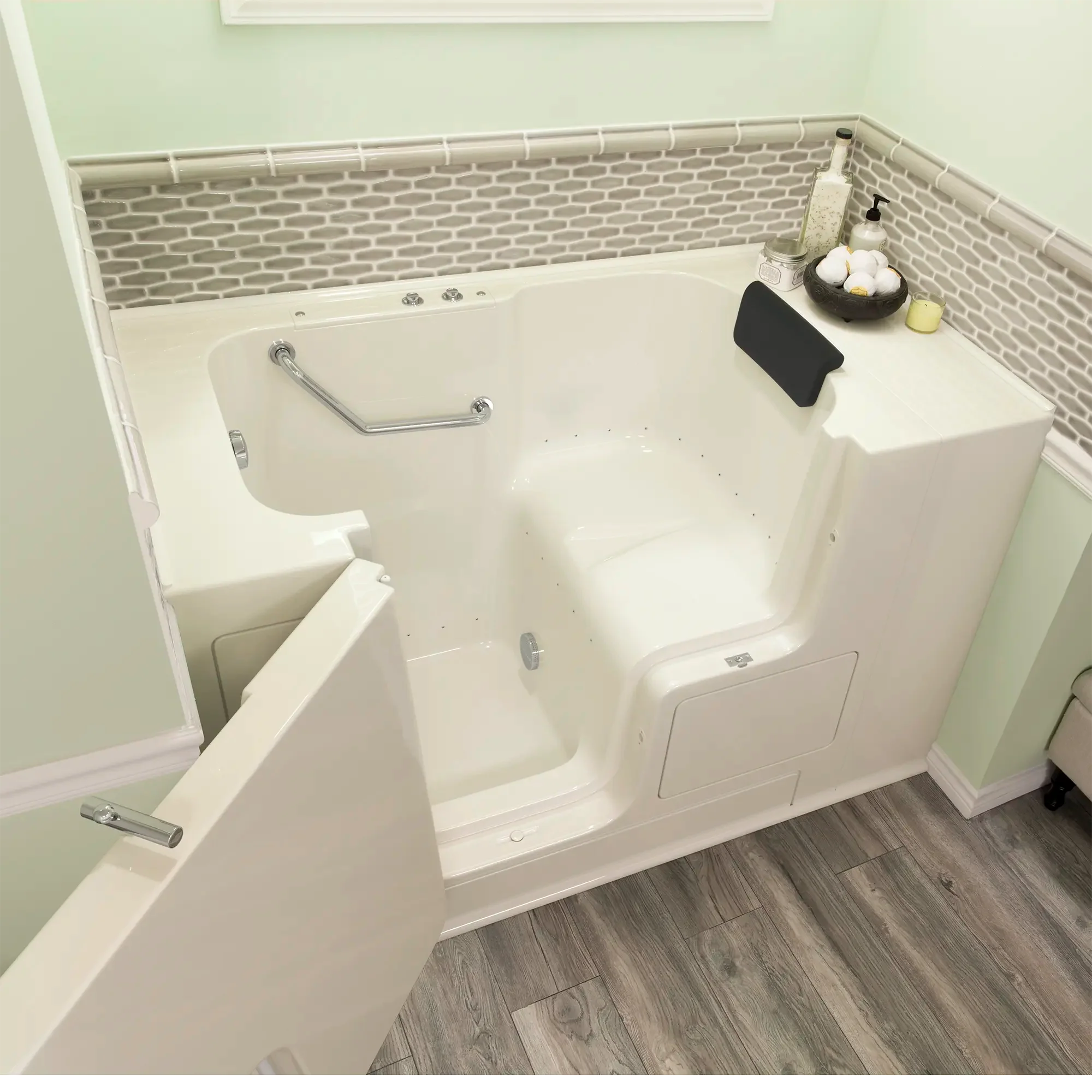 Premium 32 x 52 Inch Walk-in Bathtub with Air Spa System - Left Hand Drain - Gelcoat Finish for Ultimate Relaxation & Mobility - Ideal for Elderly & Arthritis Relief