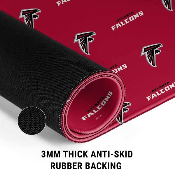 Skinit Small Gaming Mouse Pad - Officially Licensed NFL Atlanta Falcons Blitz Series Design with Stitched Edges, Waterproof, Non-Slip Rubber Base - Perfect Desk Mat for Keyboard & Mouse - Ideal for Gaming, Office Work & Home Computer Setup