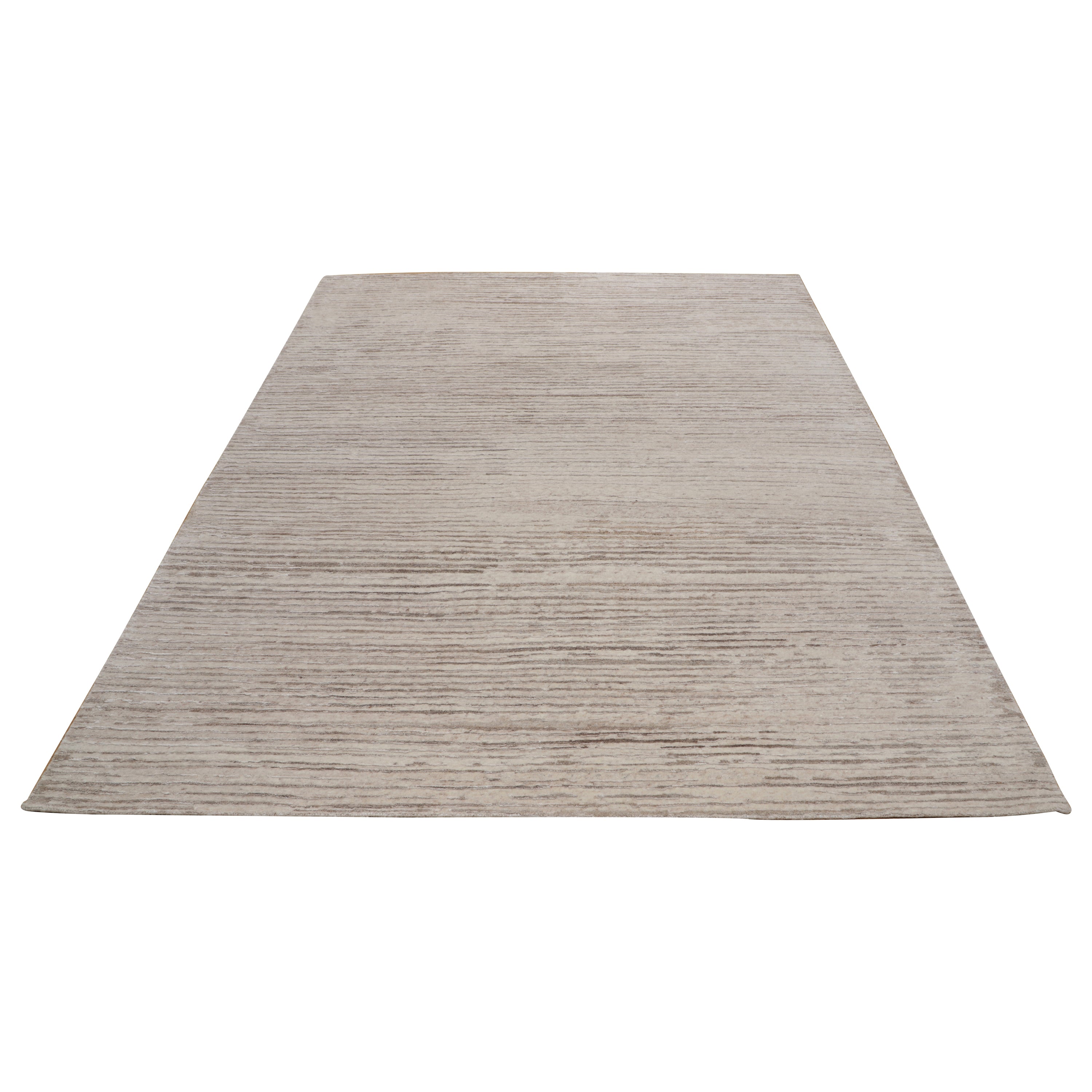 Beige Contemporary Wool Blend Rug 8'1 x 10' - Soft & Durable Area Rug for Living Room, Bedroom & Office Decor