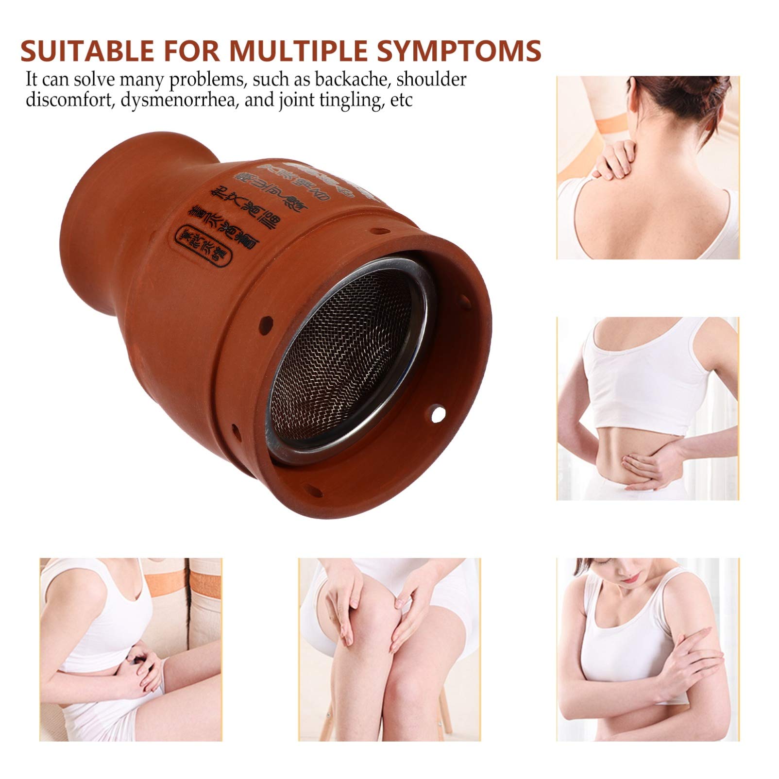 Portable Moxibustion Pot with Moxa Cone - Moxa Burner & Scraping Pot for Acupuncture Therapy & Pain Relief - Perfect for Home Use, Spa, and Traditional Chinese Medicine Treatments