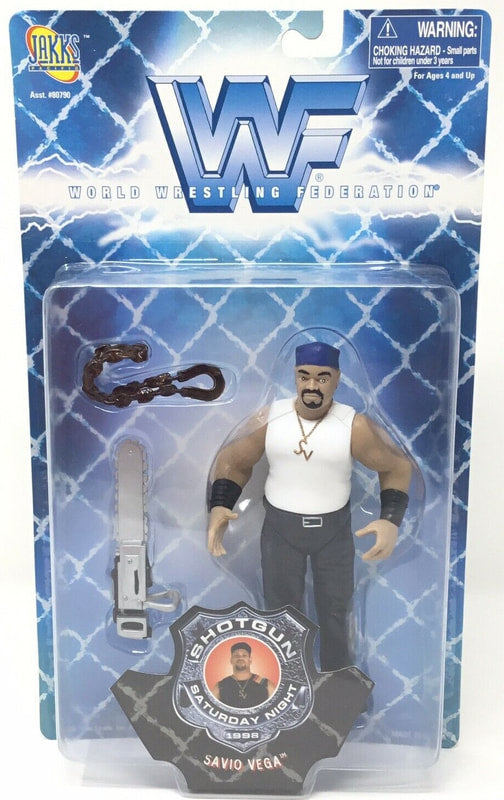 Vintage 1998 WWF Jakks Pacific Shotgun Saturday Night Series 1 Savio Vega Wrestling Action Figure - Collectible Toy for WWF Fans & Wrestling Memorabilia Collectors - Perfect for Display, Gifts, and Nostalgic Play