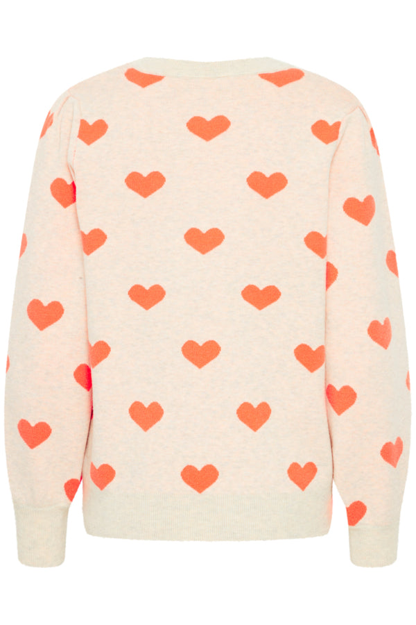 Brielle Jumper Sweater - Coral Heart Knit Top for Women | Cozy Casual Wear for Fall & Winter | Perfect for Dates, Office & Weekend Outings