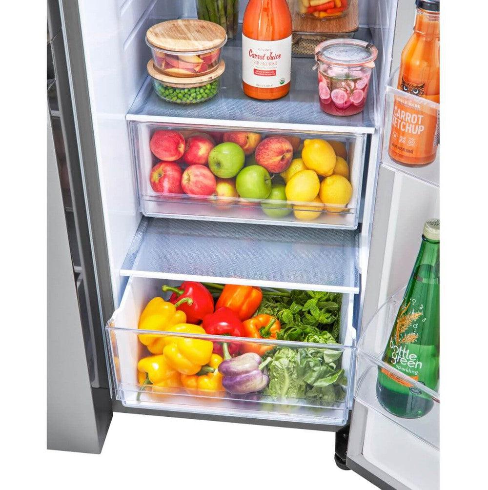 LG 27 Cu. Ft. Stainless Steel Side by Side Refrigerator - 36 Inch Counter Depth Smart Wi-Fi Enabled French Door Fridge with Ice Maker & Water Dispenser (Model LRSXS2706S) - Perfect for Modern Kitchens, Open Floor Plans & Large Families