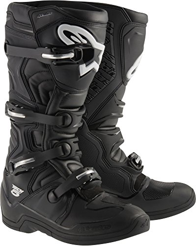 Alpinestars Tech 5 Unisex Motorcycle Boots - Black (Size Options) - Durable Riding Boots for Off-Road & Motocross Adventures