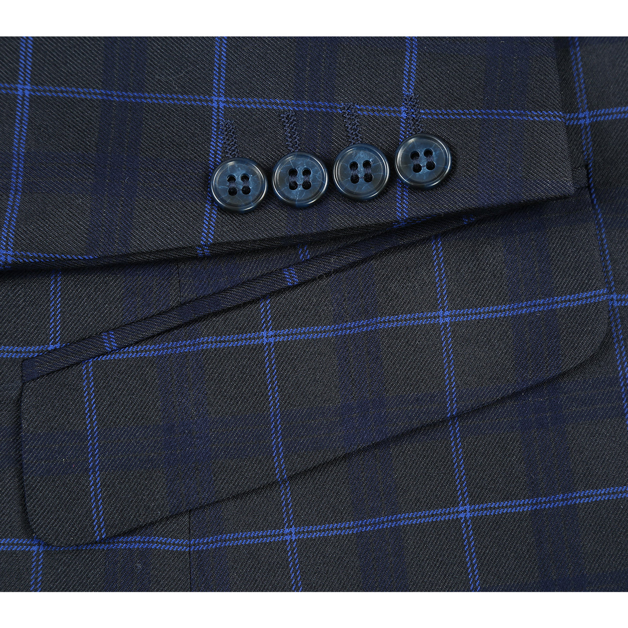 Renoir Blue Alessandro Vitello Slim Fit Checked Suit for Men - Blue 293 27 | Business Attire & Formal Events | Office Wear & Wedding Suits