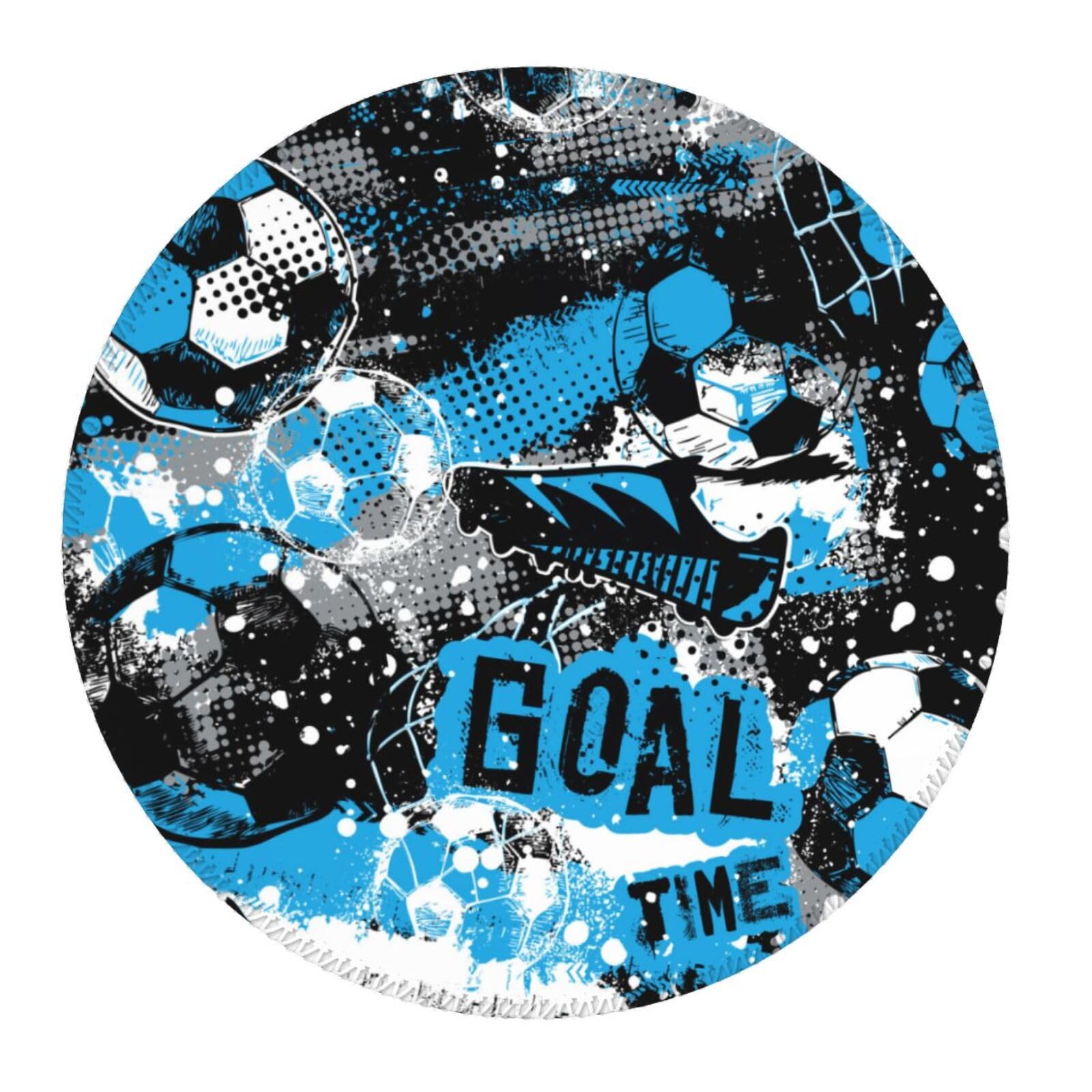 Pevtufa Football Themed Gaming Mouse Pad - 8 Inch Non-Slip Rubber Base, Waterproof Round Mousepad for PC, Office & Sports Enthusiasts - Perfect for Gaming Setups, Workstations & Football Decor