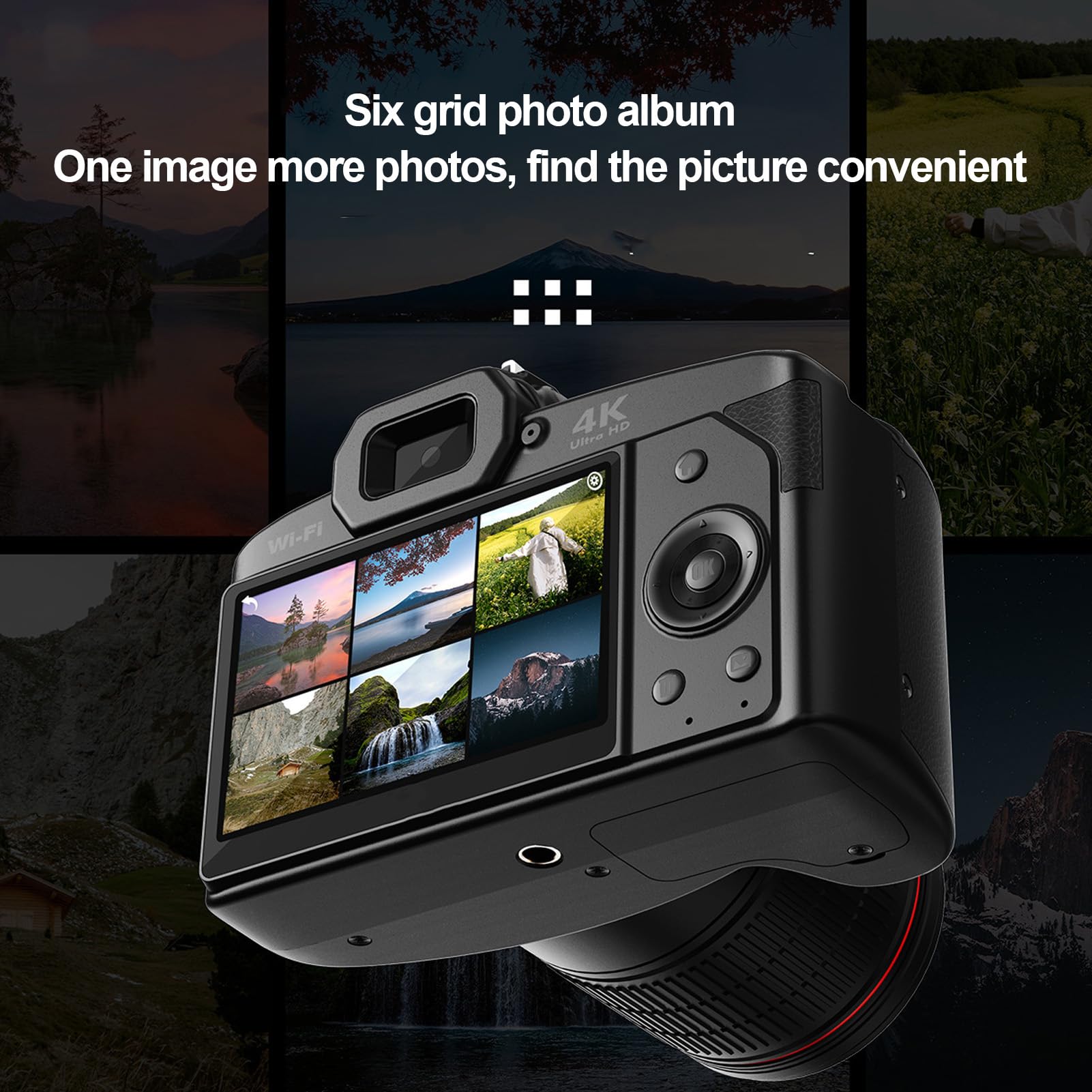 4K 64MP Retro Digital Camera with Flash - 16X Zoom & Auto Focus Vlogging Camera for YouTube, Night Vision Dual Lens (Front/Rear) - Perfect for Travel, Street Photography & Content Creation (128GB SD Card Included)