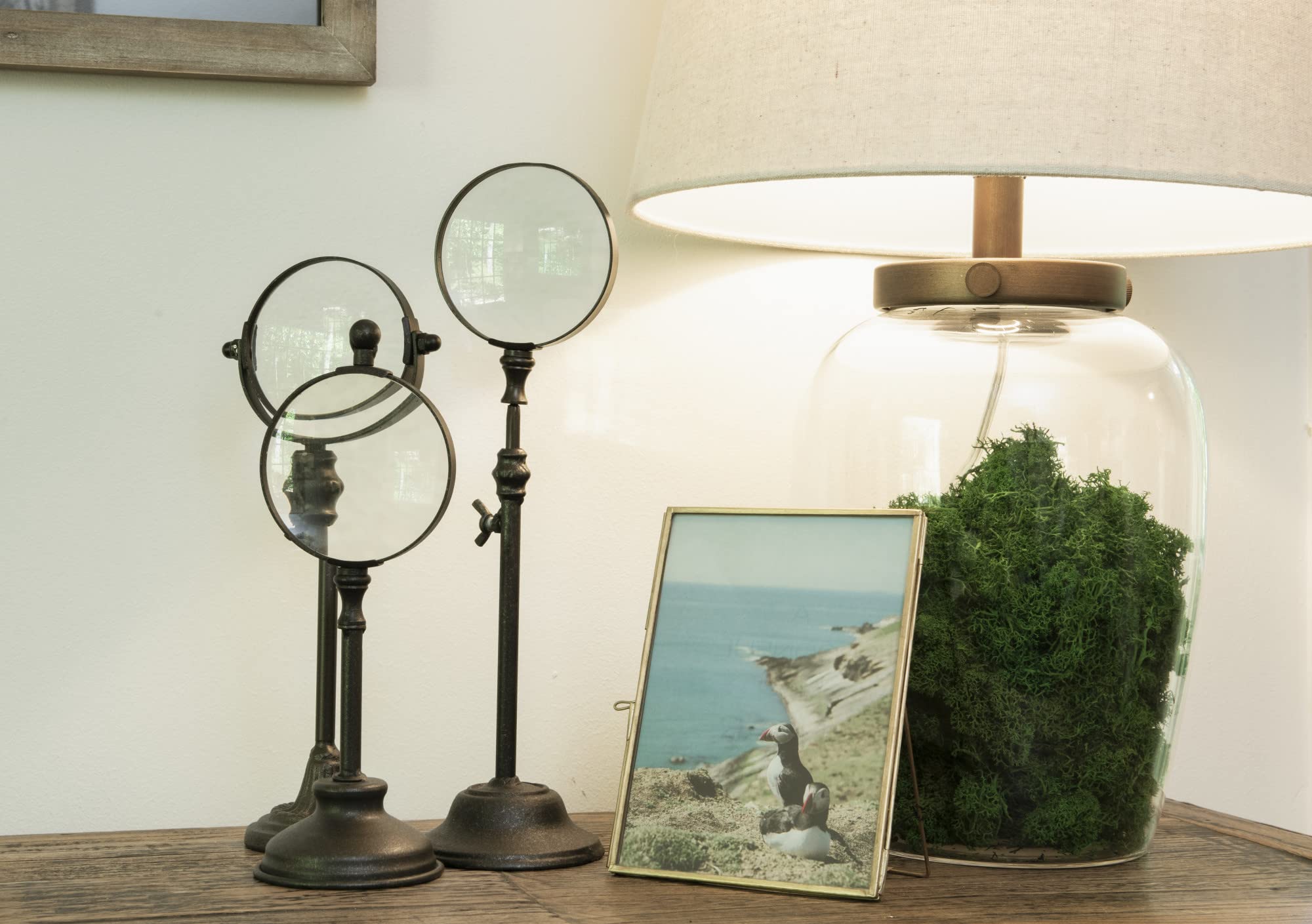 Fillable Glass Table Lamp with Shade - Modern Decorative Lighting for Bedroom, Living Room & Office - DIY Customizable Home Decor Gift Idea