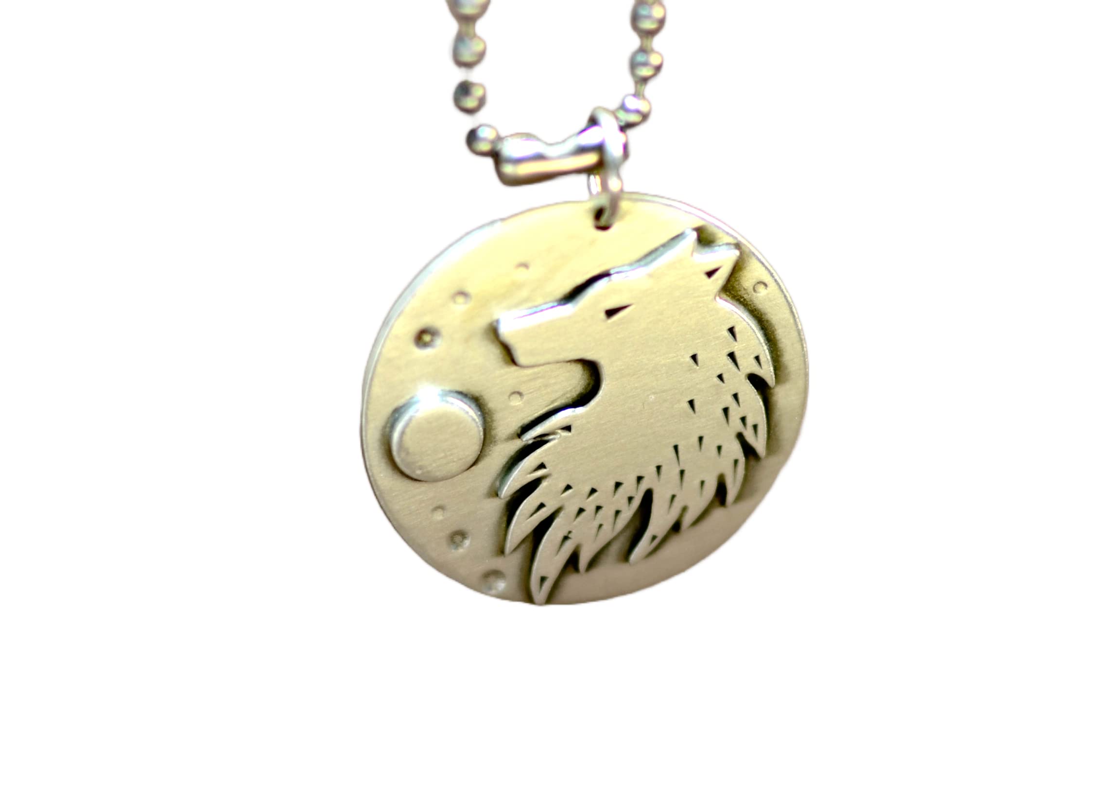 Silver Wolf Medallion Necklace for Men & Women - Handmade Stainless Steel Pendant with Adjustable Chain - Perfect for Gifts, Cosplay, and Viking Jewelry Lovers