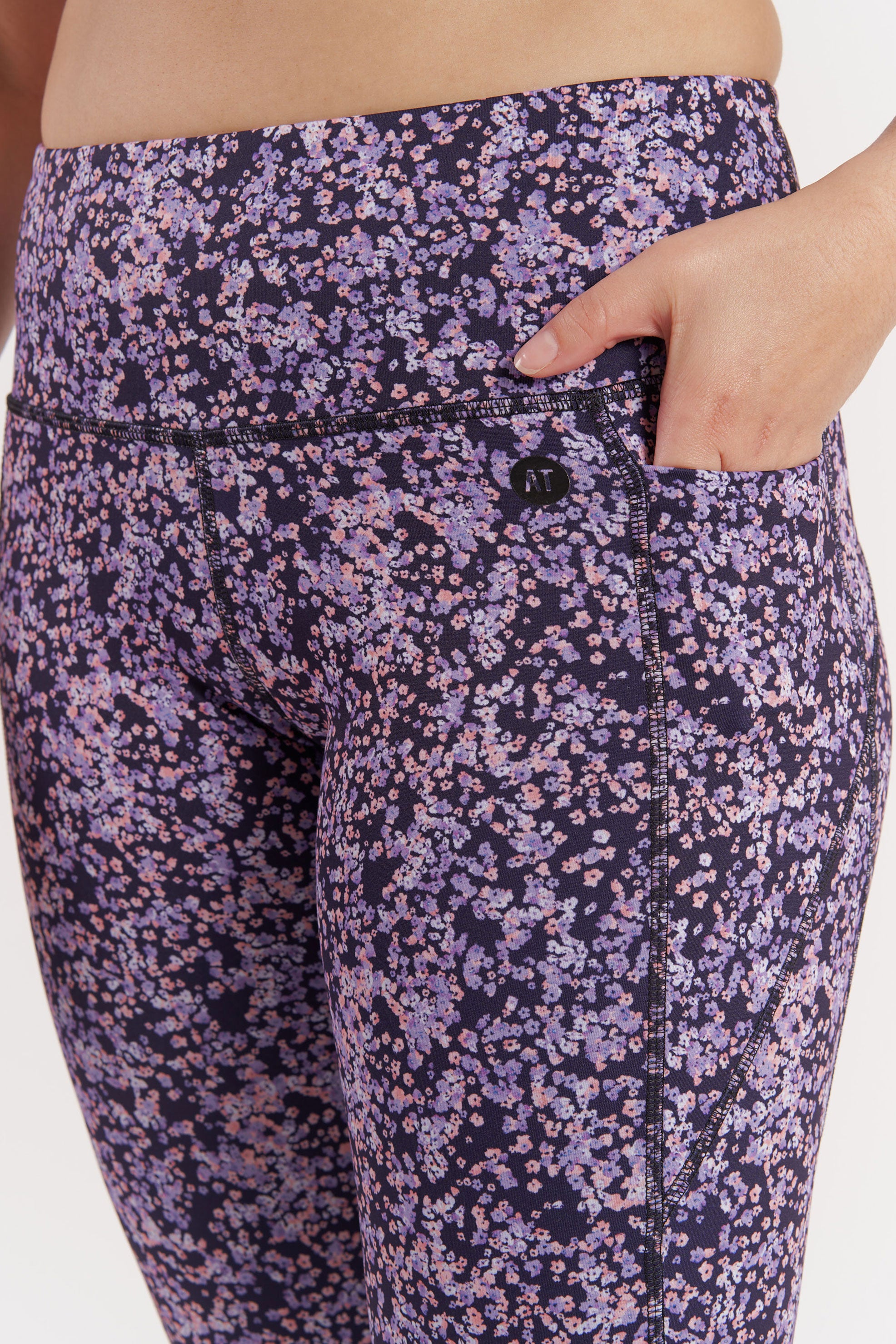 Training Pocket Move 7/8 Legging Floral - High Waist Yoga Pants for Women, Workout Running Gym Fitness with Side Pockets | Perfect for Yoga, Pilates, Running & Lounge Wear