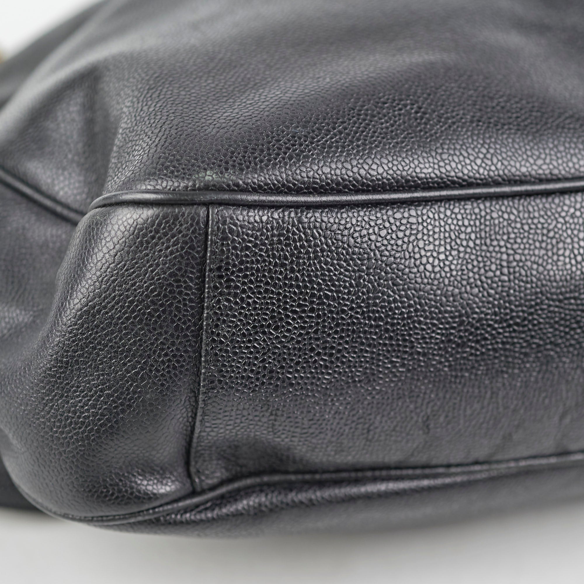 Chanel Caviar Leather Large Black Tote Bag for Women - Luxury Designer Handbag for Work, Travel & Everyday Use