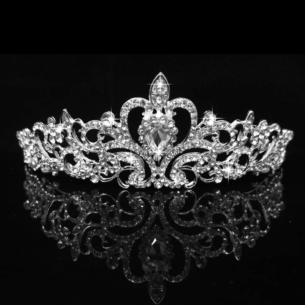 COCIDE Silver Tiara Crown - Crystal Rhinestone Princess Headband with Combs for Brides, Weddings, Prom & Cosplay | Elegant Hair Accessory for Women & Girls