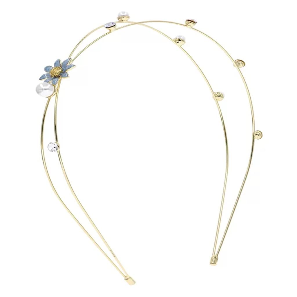 Elegant French Rhinestone Pearl Hair Band - Women's Fashion Hair Accessory for Parties, Weddings & Special Occasions