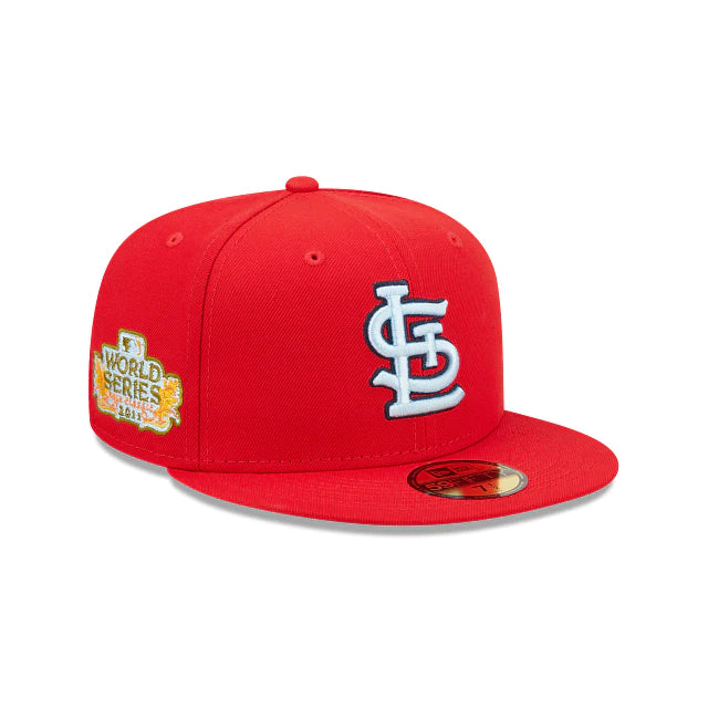 St. Louis Cardinals 2011 World Series Champions Cloud Under Red 59FIFTY Fitted Hat for Men - Official MLB Baseball Cap for Sports Fans & Game Day Outfits