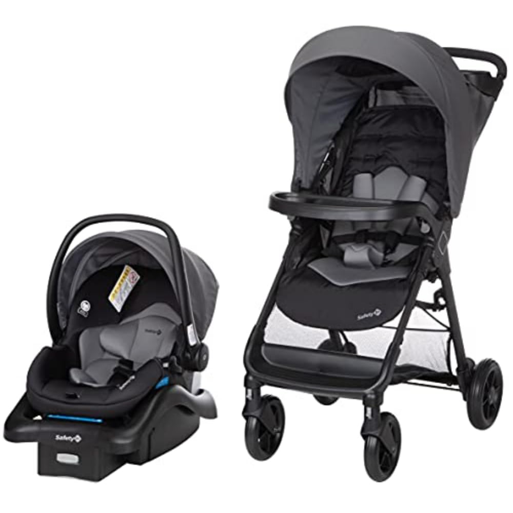 Safety 1st Smooth Ride Travel System - OnBoard™ FLX Infant Car Seat & Stroller Combo in Monument | Lightweight, Easy-Fold Design for Newborns | Perfect for Travel, Shopping & Daily Walks