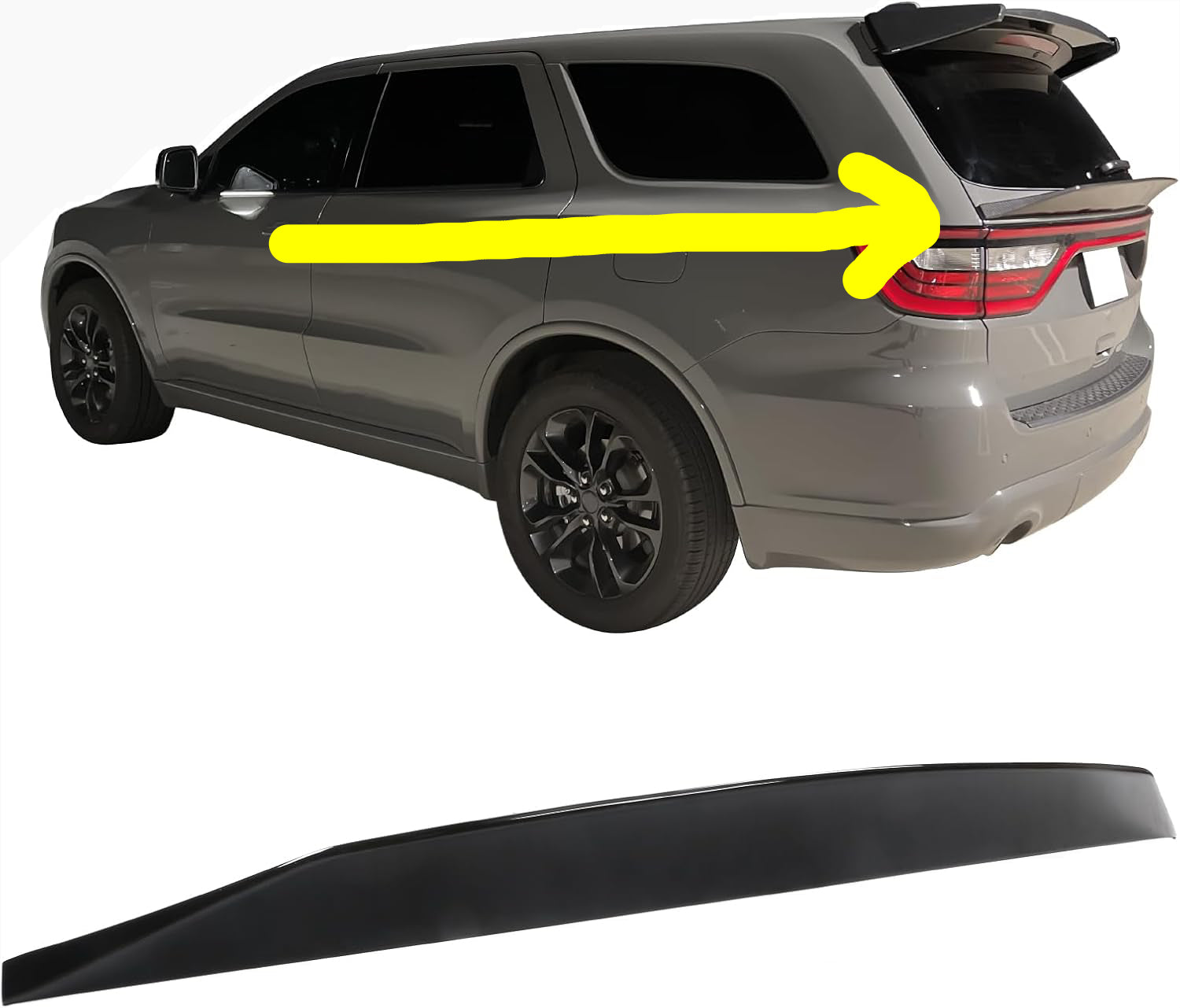 2014-2025 Dodge Durango ABS Duckbill Style Rear Spoiler - Middle Position Car Spoiler for Enhanced Aerodynamics & Sporty Look - Perfect for Street Racing & Custom Car Modifications