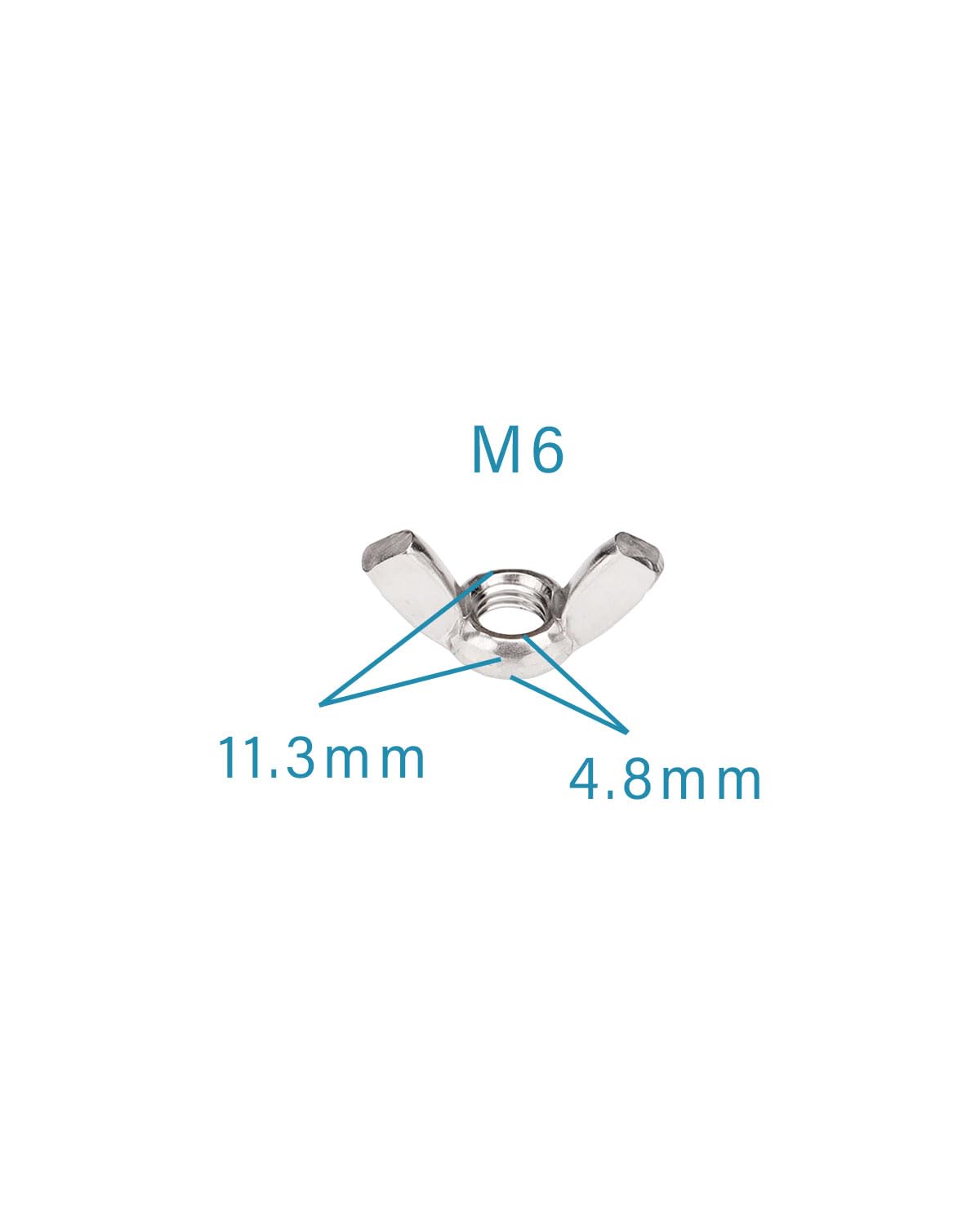 304 Stainless Steel M6 Wing Nuts - Pack of 10 | Durable Hardware for Home Maintenance, DIY Projects & Professional Engineering | Perfect for Plumbing, Furniture Assembly & Machinery Repair