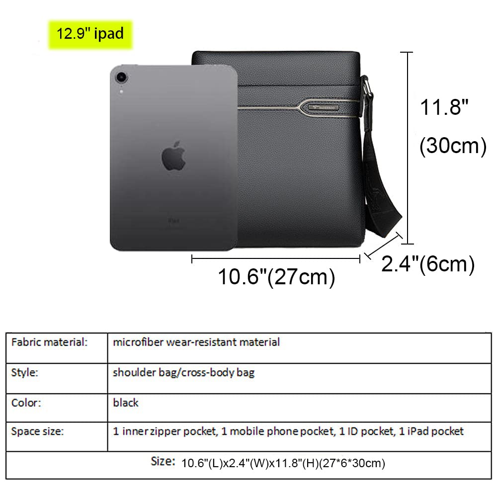 Premium Men's Leather Shoulder Bag - Stylish Messenger Purse for Business & Travel - Durable Crossbody Briefcase for Work, Commute & Daily Use