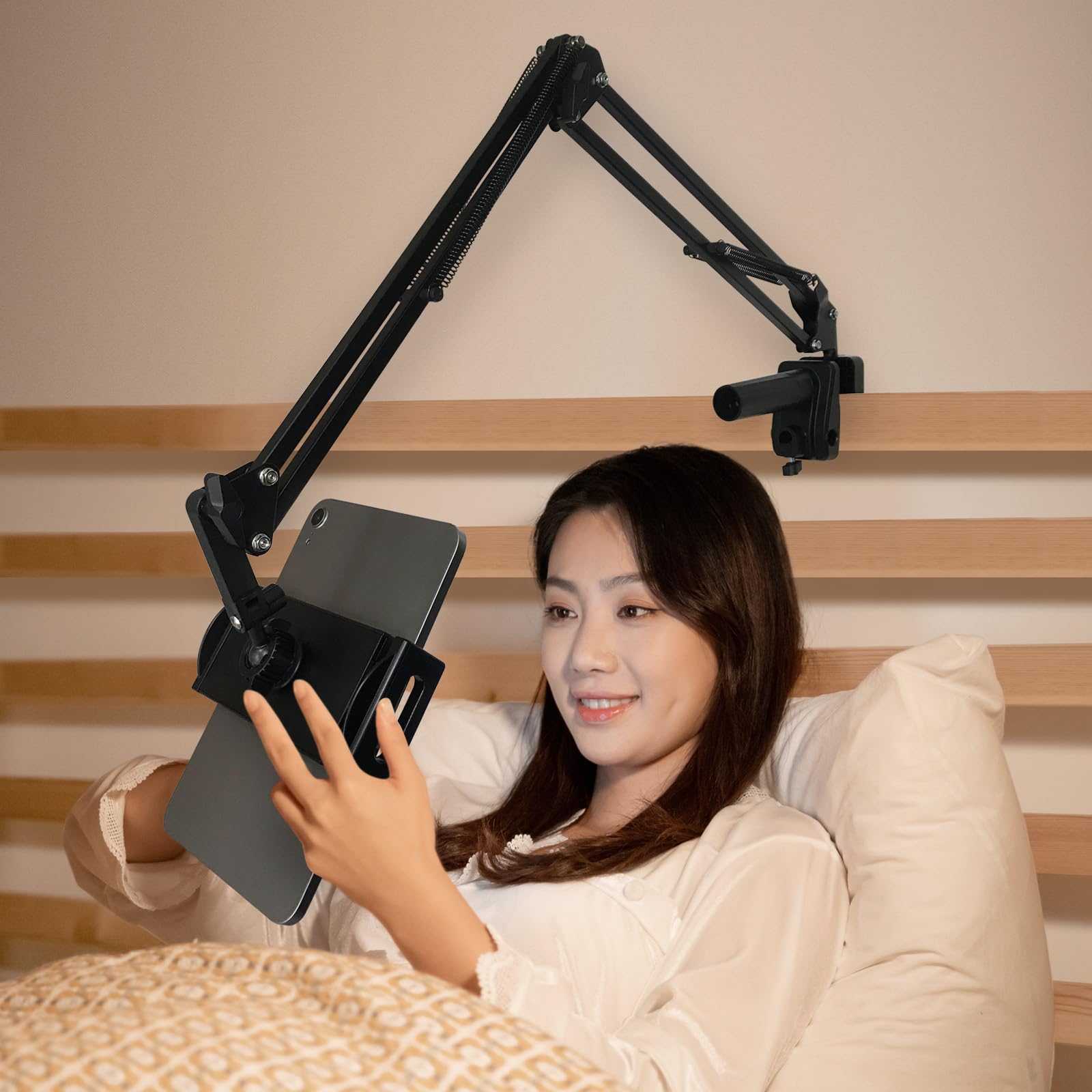 Flexible Tablet Stand Holder for Bed - Adjustable Arm Mount for Kindle, iPad Mini, iPhone, Nintendo Switch & 4.5-12.9